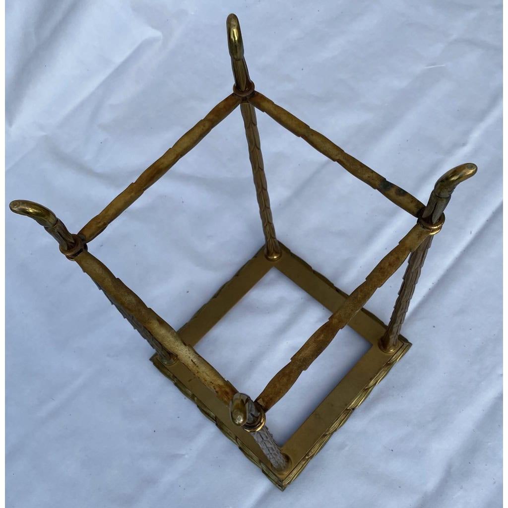 1970′ Table Basse Maison Baguès ou Charles ou Jansen En Bronze Doré Et Ses 4 Tables