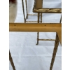 1970′ Table Basse Maison Baguès ou Charles ou Jansen En Bronze Doré Et Ses 4 Tables