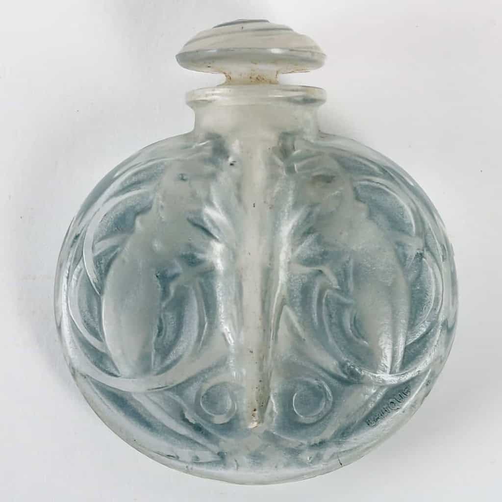 Flacon « Naïades » verre patiné bleu de René LALIQUE | Biron ||||||