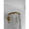 1950-70′ Seau a Champagne Cristal Style St Louis et Bronze Doré Aux têtes de Lion