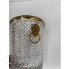 1950-70′ Seau a Champagne Cristal Style St Louis et Bronze Doré Aux têtes de Lion