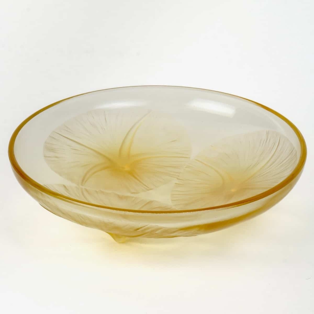 Coupe « Volubilis » verre jaune opalescent de René LALIQUE | Biron ||||||