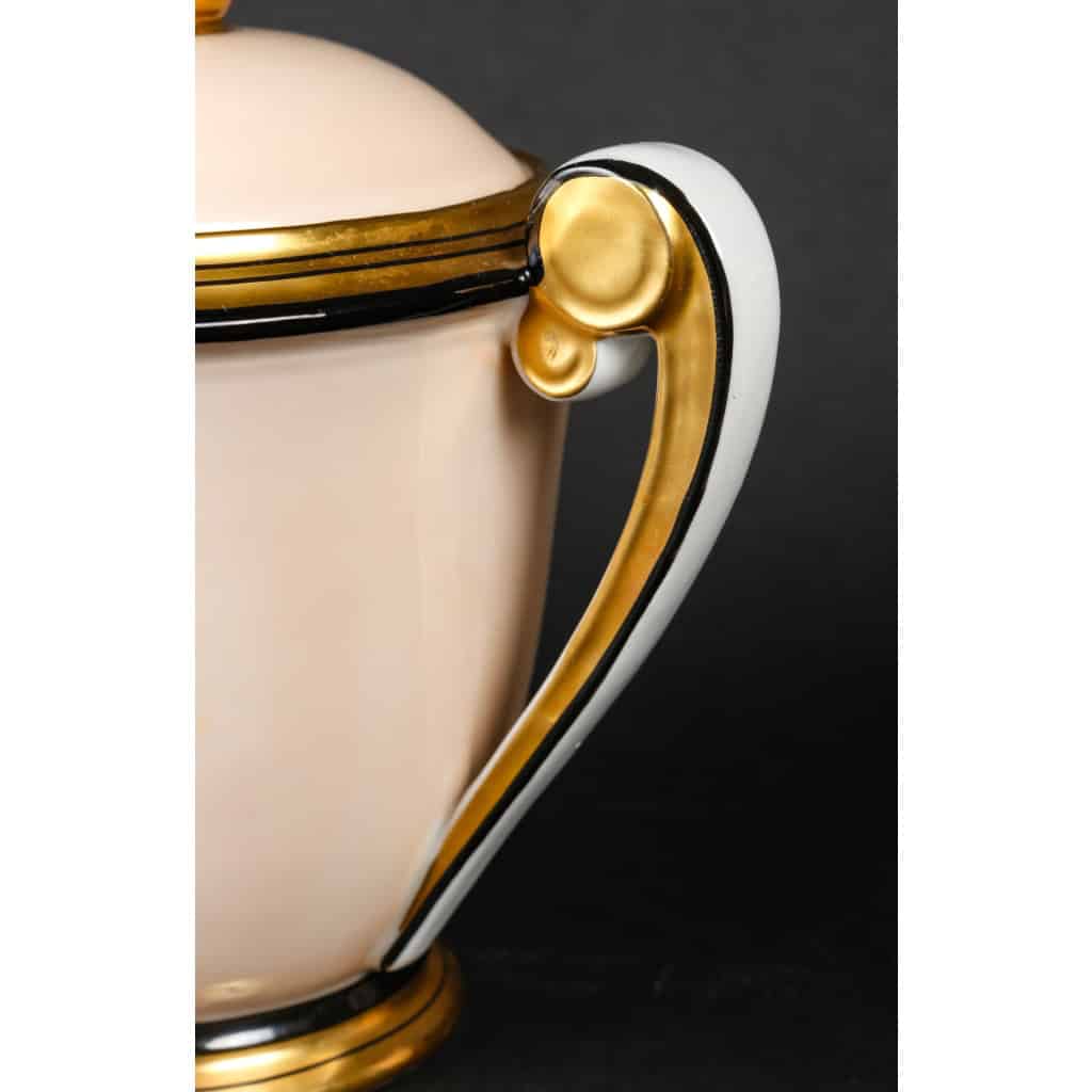 Service à café art déco 1920 en porcelaine de Limoges, Charles Ahrenfeld