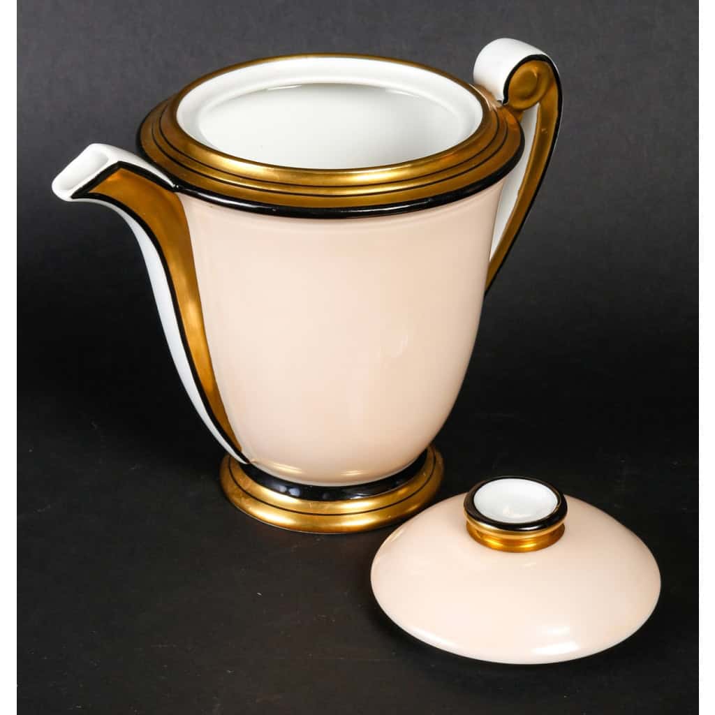 Service à café art déco 1920 en porcelaine de Limoges, Charles Ahrenfeld