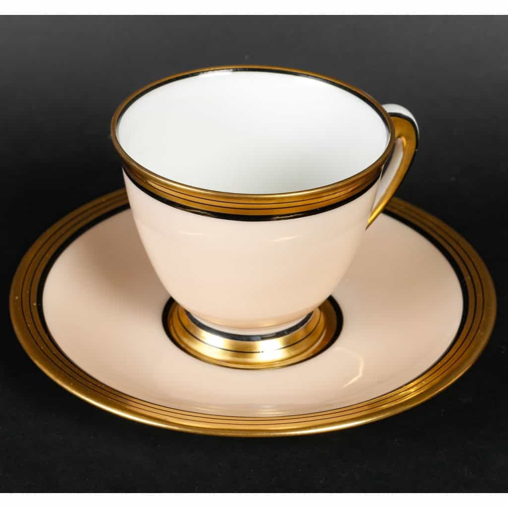 Service à café art déco 1920 en porcelaine de Limoges, Charles Ahrenfeld