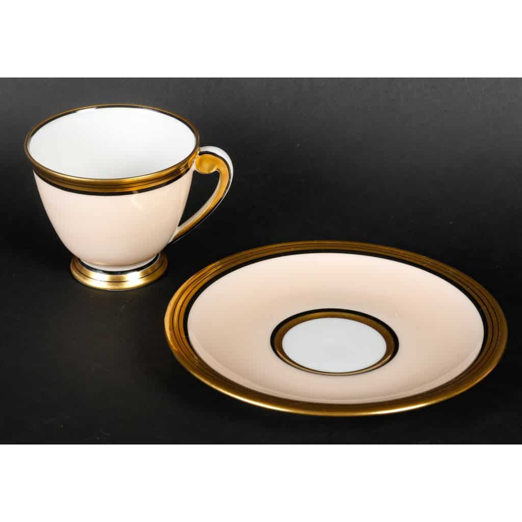 Service à café art déco 1920 en porcelaine de Limoges, Charles Ahrenfeld