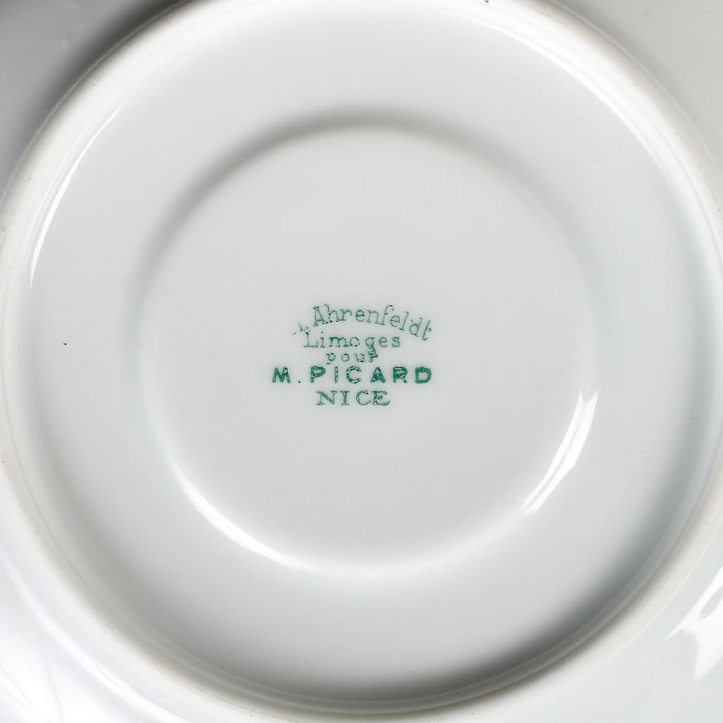 Service à café art déco 1920 en porcelaine de Limoges, Charles Ahrenfeld
