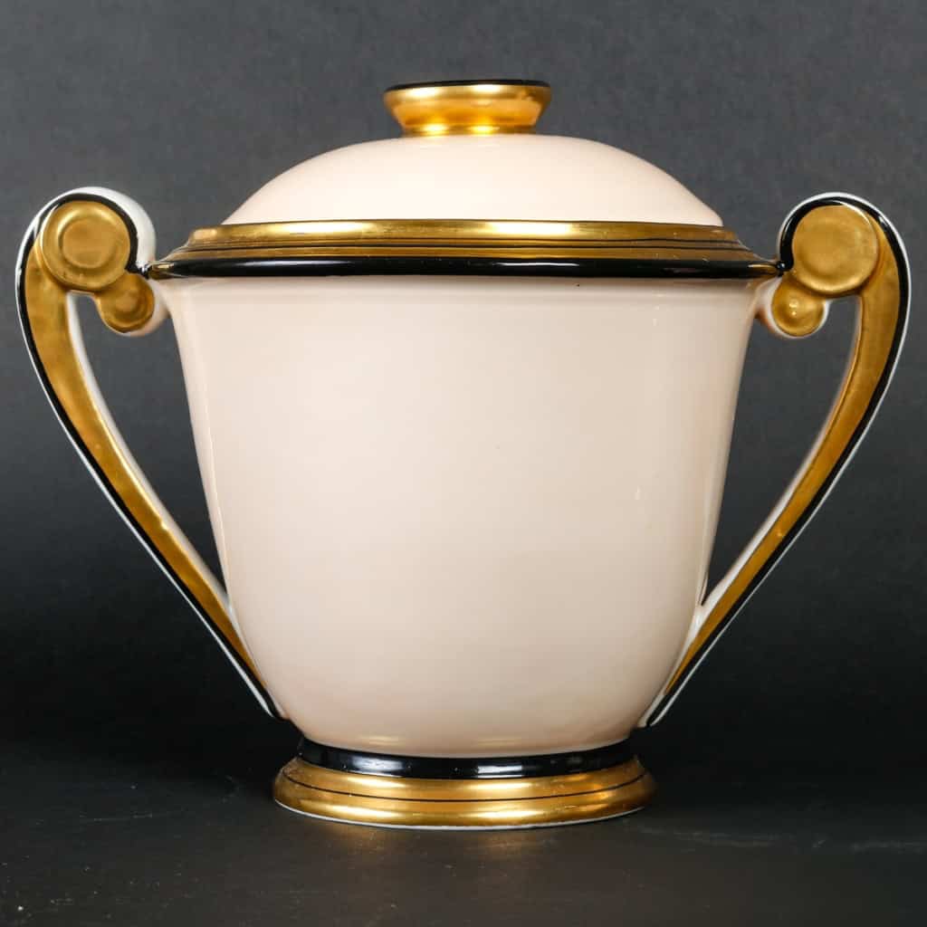 Service à café art déco 1920 en porcelaine de Limoges, Charles Ahrenfeld