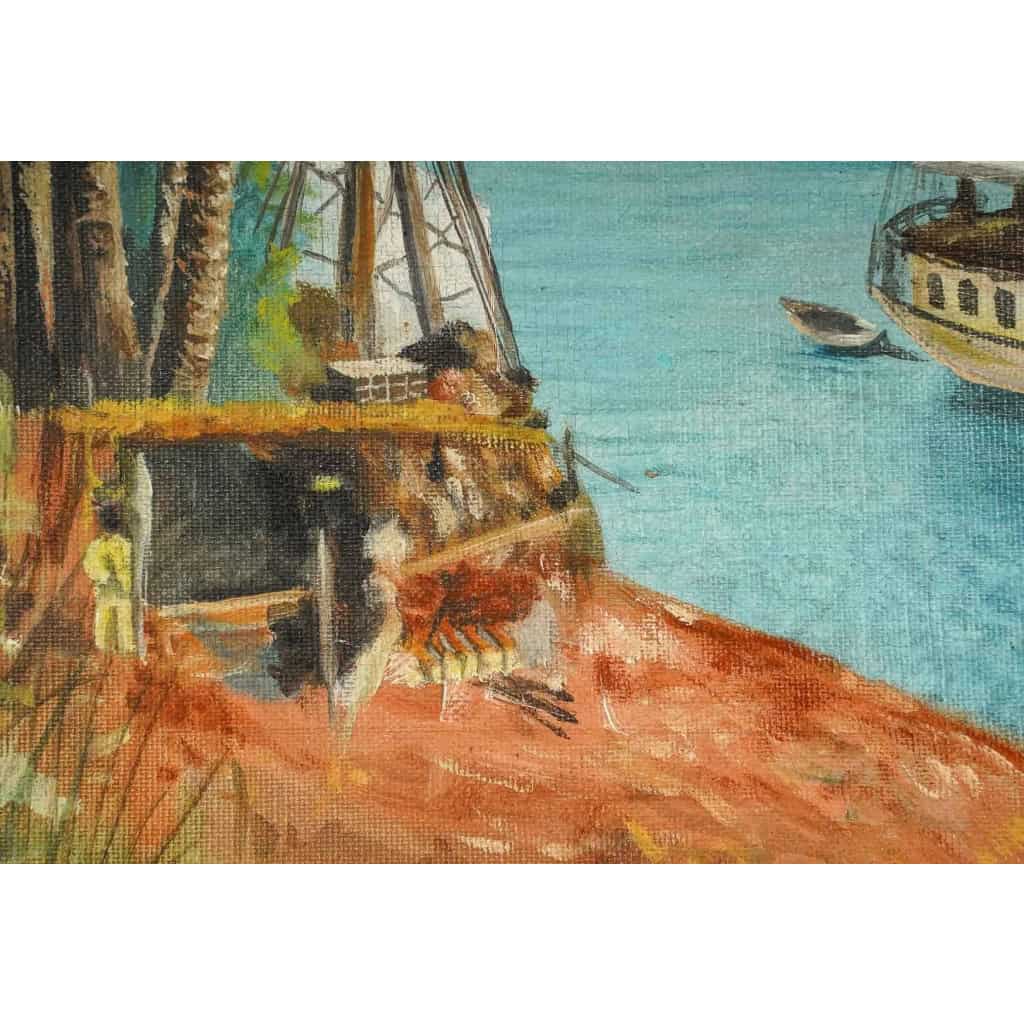 Paire de tableaux Egypte huile sur toile fin XIXème siècle | Biron Paire de tableaux Egypte huile sur toile fin XIXème siècle
