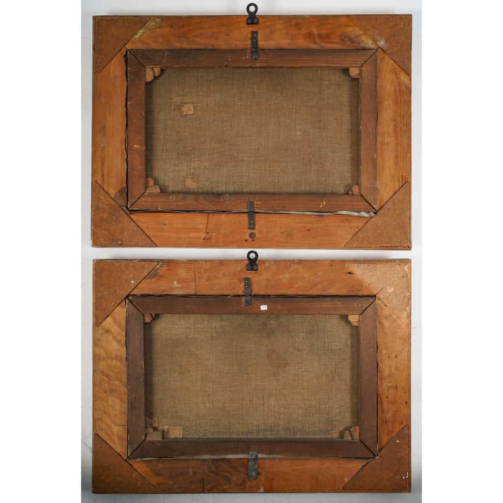 Paire de tableaux Egypte huile sur toile fin XIXème siècle | Biron Paire de tableaux Egypte huile sur toile fin XIXème siècle