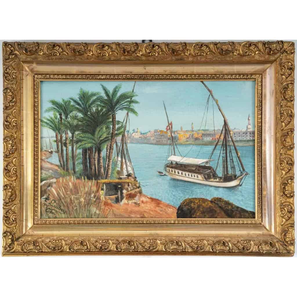 Paire de tableaux Egypte huile sur toile fin XIXème siècle | Biron Paire de tableaux Egypte huile sur toile fin XIXème siècle