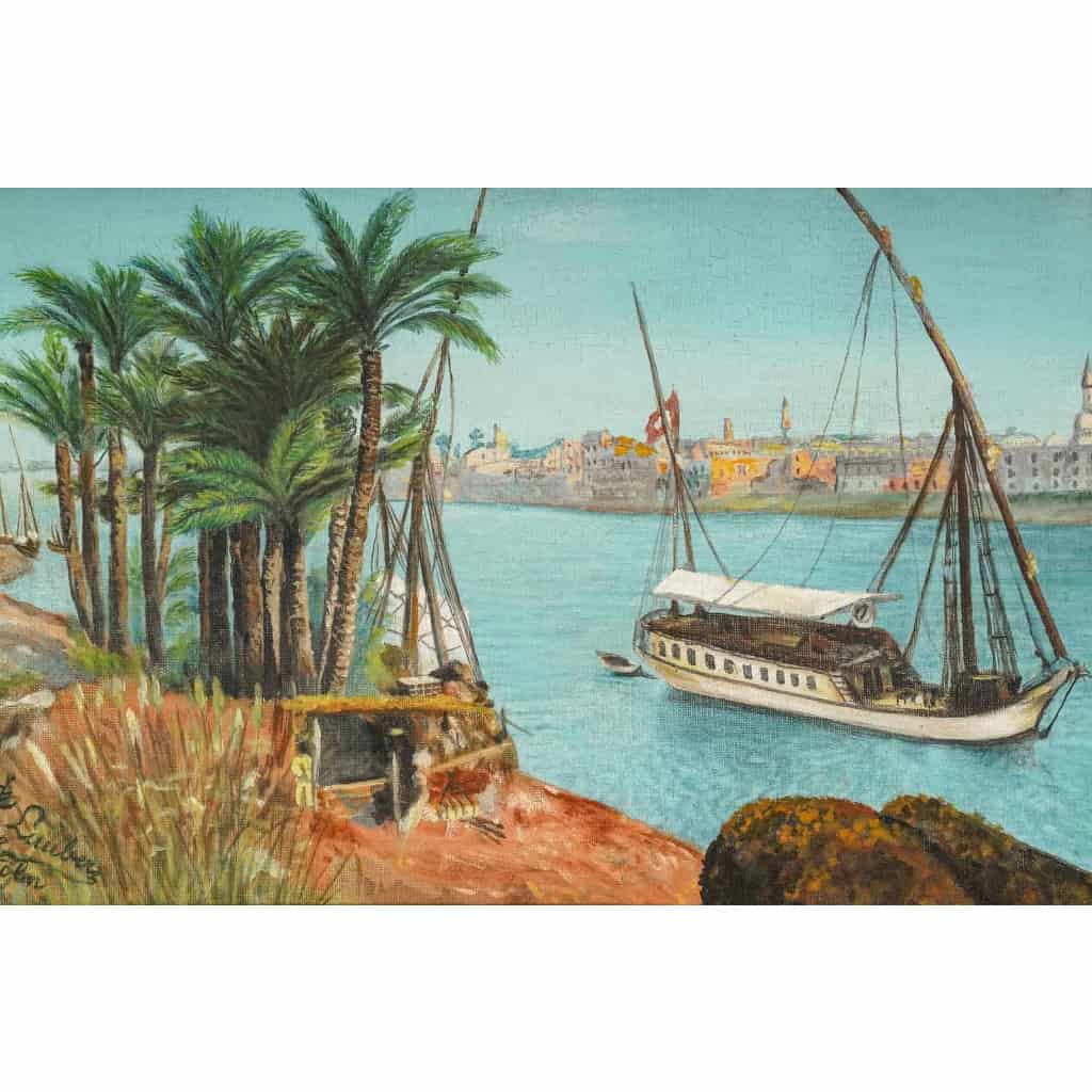 Paire de tableaux Egypte huile sur toile fin XIXème siècle | Biron Paire de tableaux Egypte huile sur toile fin XIXème siècle