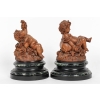 Les Enfants de Bacchus, Paire de Putti en bois sculpté XIXème Siècle