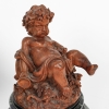 Les Enfants de Bacchus, Paire de Putti en bois sculpté XIXème Siècle