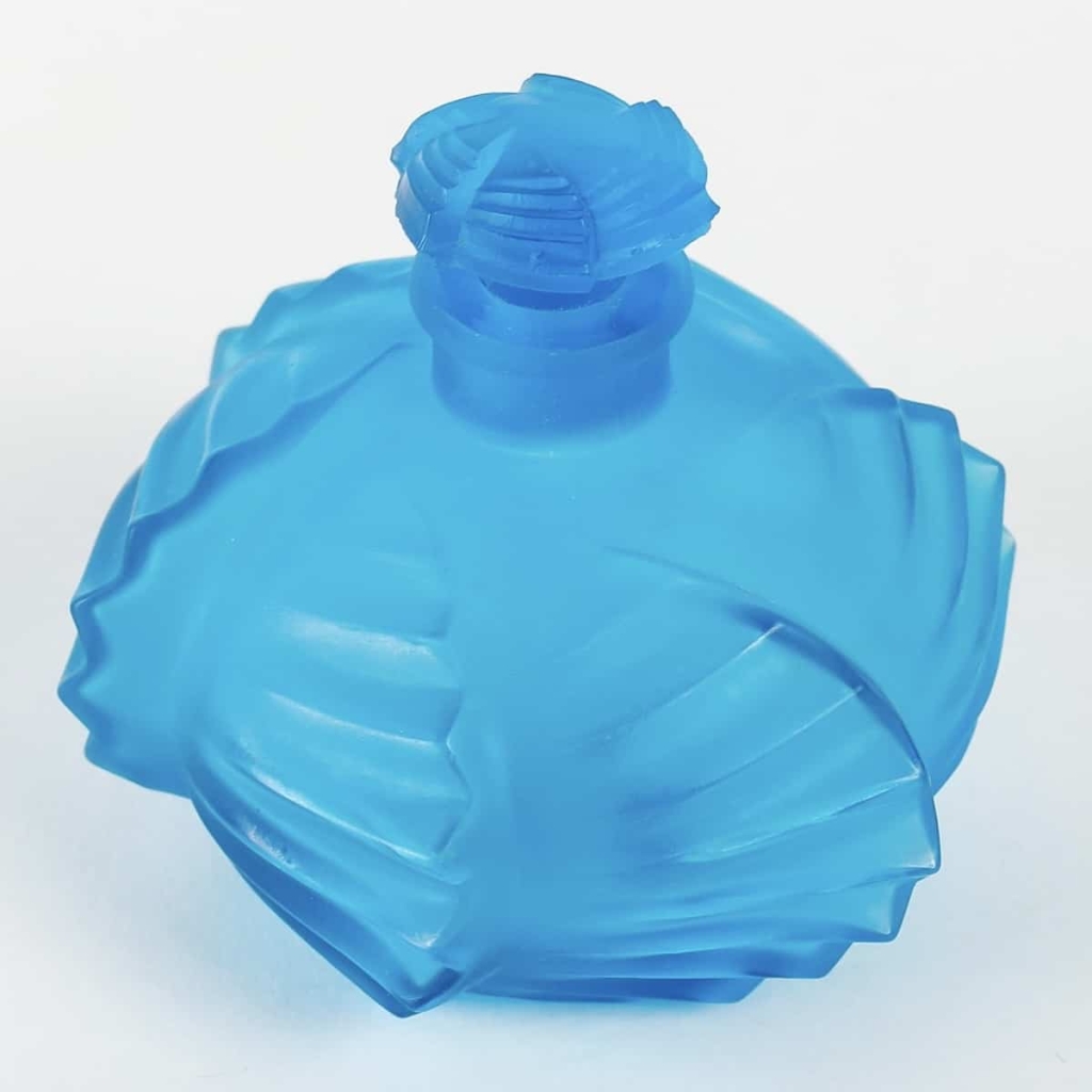 Flacon « Camille » verre bleu électrique de René LALIQUE | Biron Flacon "Camille" verre bleu électrique de René LALIQUE