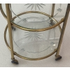 1950/70′ Serviteur Roulant Rond Bronze 4 Plateaux Style Maison Jansen