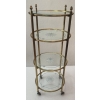 1950/70′ Serviteur Roulant Rond Bronze 4 Plateaux Style Maison Jansen