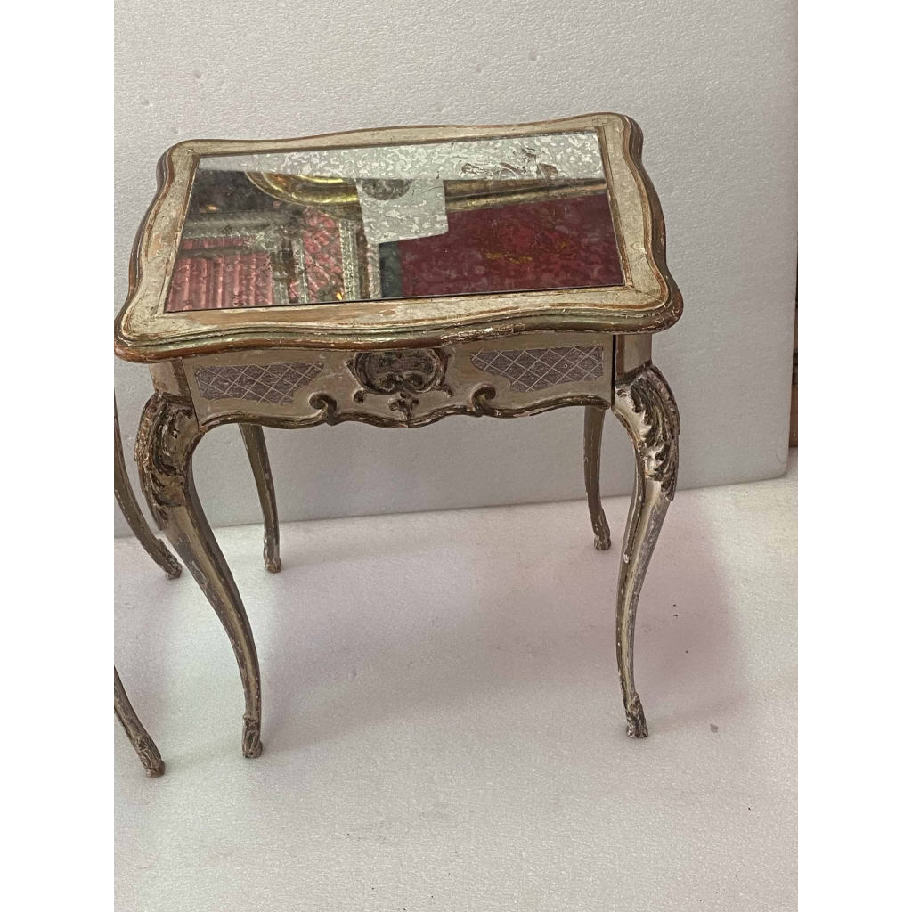 1950 Paire De Chevets Bois Patiné