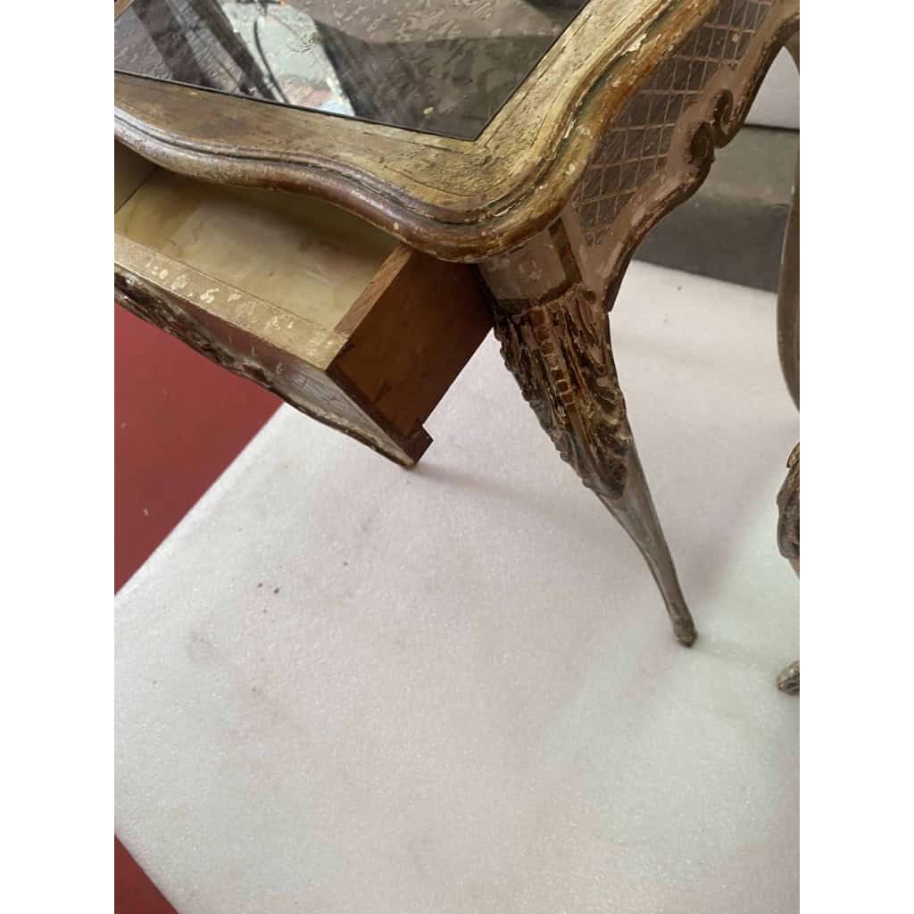 1950 Paire De Chevets Bois Patiné