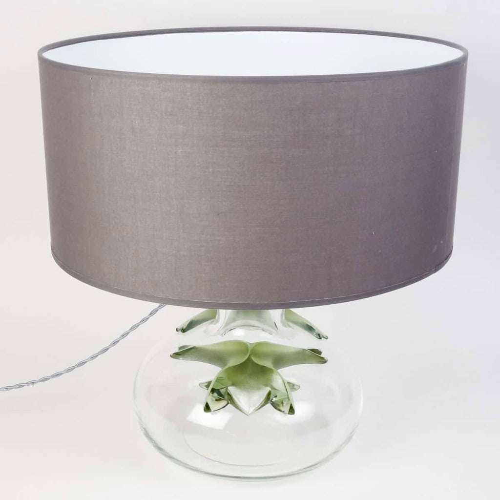 Lampe cristal blanc et cristal vert de Marie-Claude LALIQUE | Biron Lampe cristal blanc et cristal vert de Marie-Claude LALIQUE