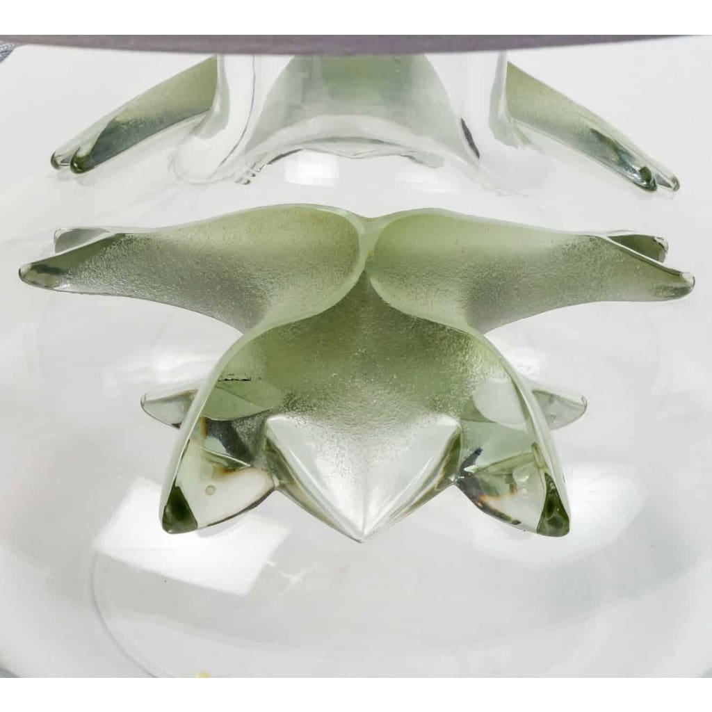 Lampe cristal blanc et cristal vert de Marie-Claude LALIQUE | Biron Lampe cristal blanc et cristal vert de Marie-Claude LALIQUE