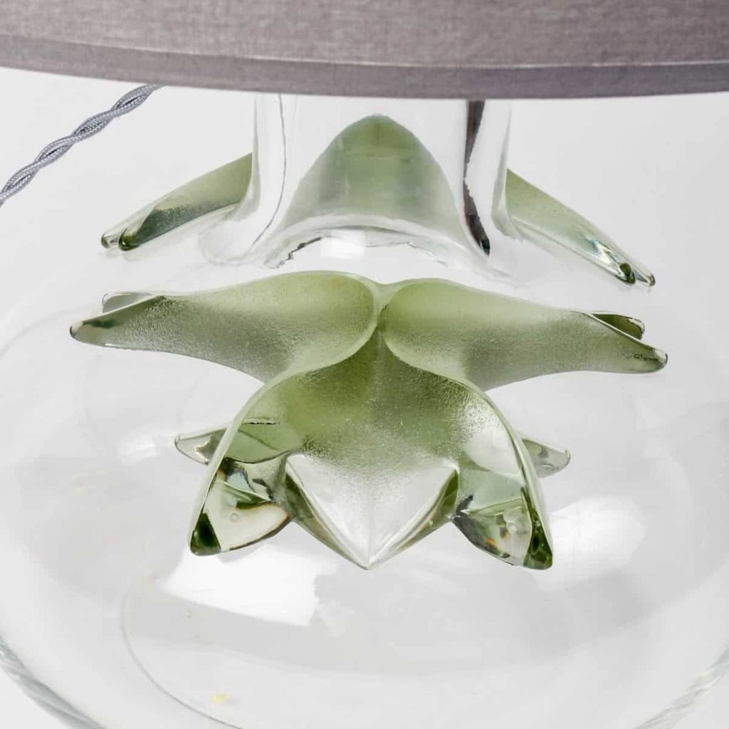 Lampe cristal blanc et cristal vert de Marie-Claude LALIQUE | Biron Lampe cristal blanc et cristal vert de Marie-Claude LALIQUE