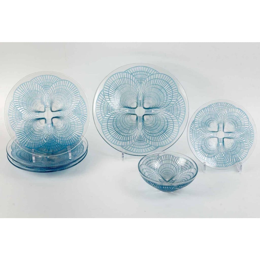 Service « Coquilles » verre blanc patiné bleu – 6 Pièces | Biron |||||||||