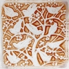 Cendrier « Anna » verre blanc patiné sépia de René LALIQUE | Biron Cendrier "Anna" verre blanc patiné sépia de René LALIQUE