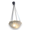 Paire de Suspensions Plafonniers Lustres « Lierre » verre blanc de René LALIQUE | Biron Paire de Suspensions Plafonniers Lustres "Lierre" verre blanc de René LALIQUE