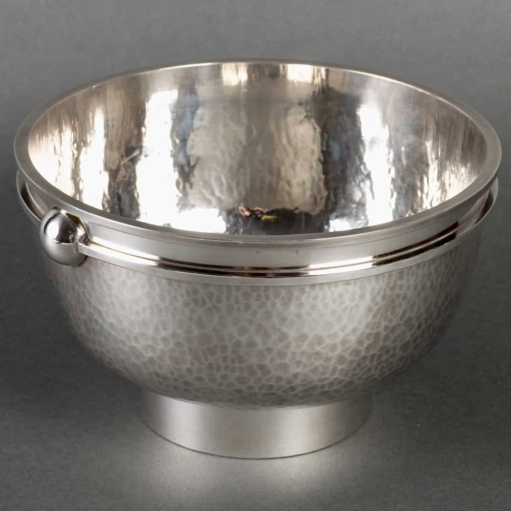 Coupe Moderniste « Sphères » métal argenté martelé de Jean DESPRES | Biron ||||||