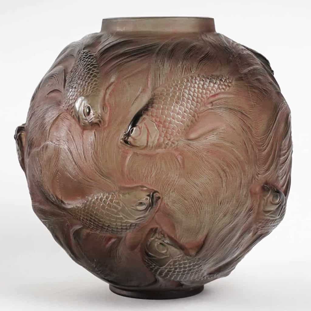 Vase « Formose » verre gris topaze patiné rouge | Biron |||||||
