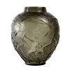Vase « Archers » verre gris topaze fumé de René LALIQUE | Biron Vase "Archers" verre gris topaze fumé de René LALIQUE