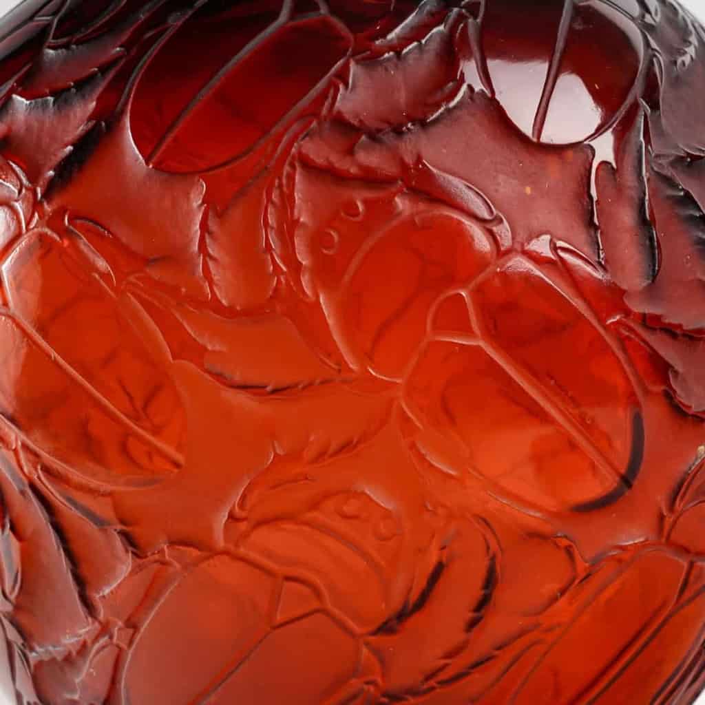 Vase « Gros Scarabées » verre ambre de René LALIQUE | Biron Vase "Gros Scarabées" verre ambre de René LALIQUE