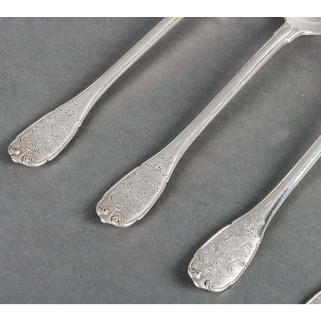 Ménagère « Elysée » argent massif et vermeil de PUIFORCAT | Biron Ménagère "Elysée" argent massif et vermeil de PUIFORCAT