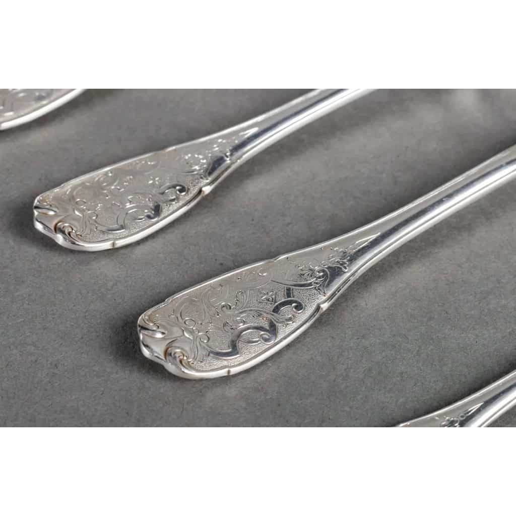 Ménagère « Elysée » argent massif et vermeil de PUIFORCAT | Biron Ménagère "Elysée" argent massif et vermeil de PUIFORCAT