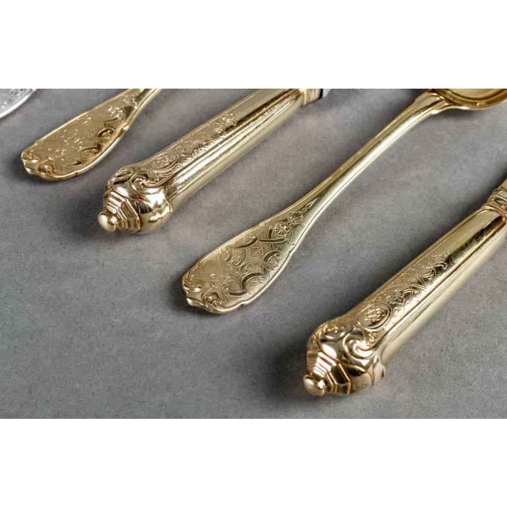 Ménagère « Elysée » argent massif et vermeil de PUIFORCAT | Biron Ménagère "Elysée" argent massif et vermeil de PUIFORCAT