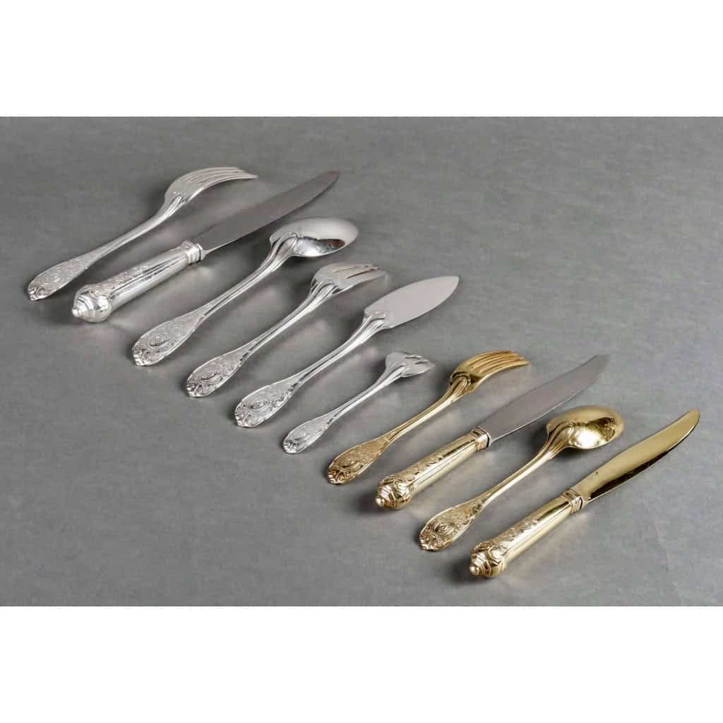 Ménagère « Elysée » argent massif et vermeil de PUIFORCAT | Biron Ménagère "Elysée" argent massif et vermeil de PUIFORCAT
