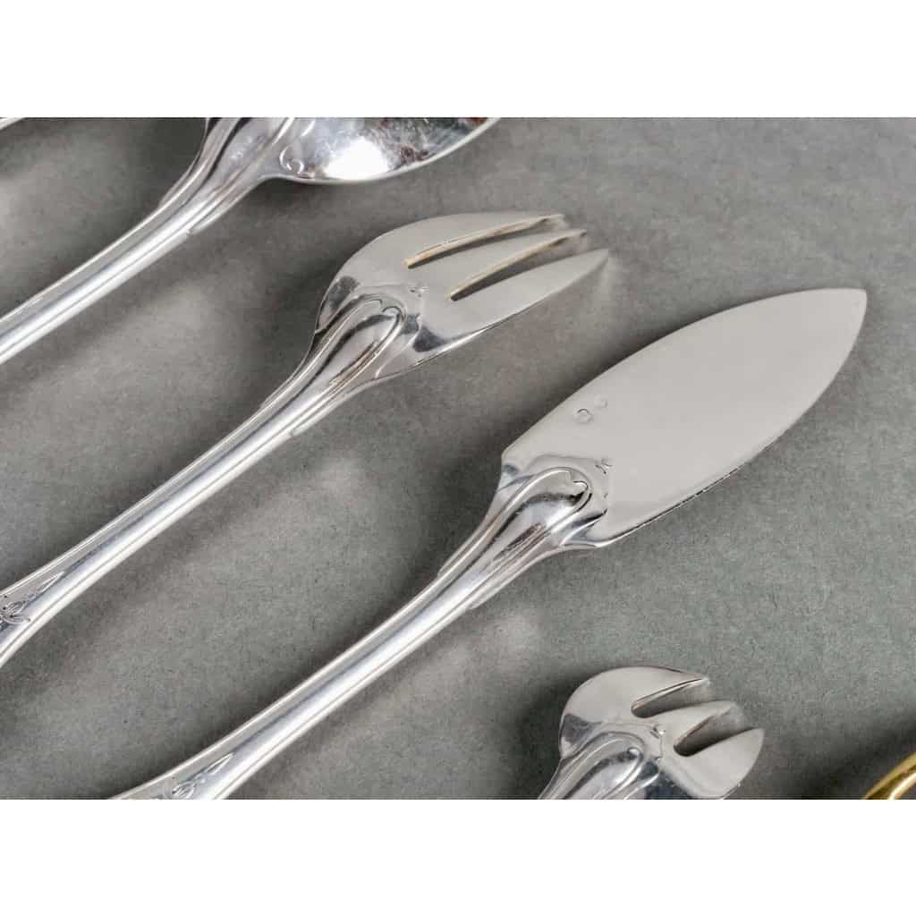 Ménagère « Elysée » argent massif et vermeil de PUIFORCAT | Biron Ménagère "Elysée" argent massif et vermeil de PUIFORCAT