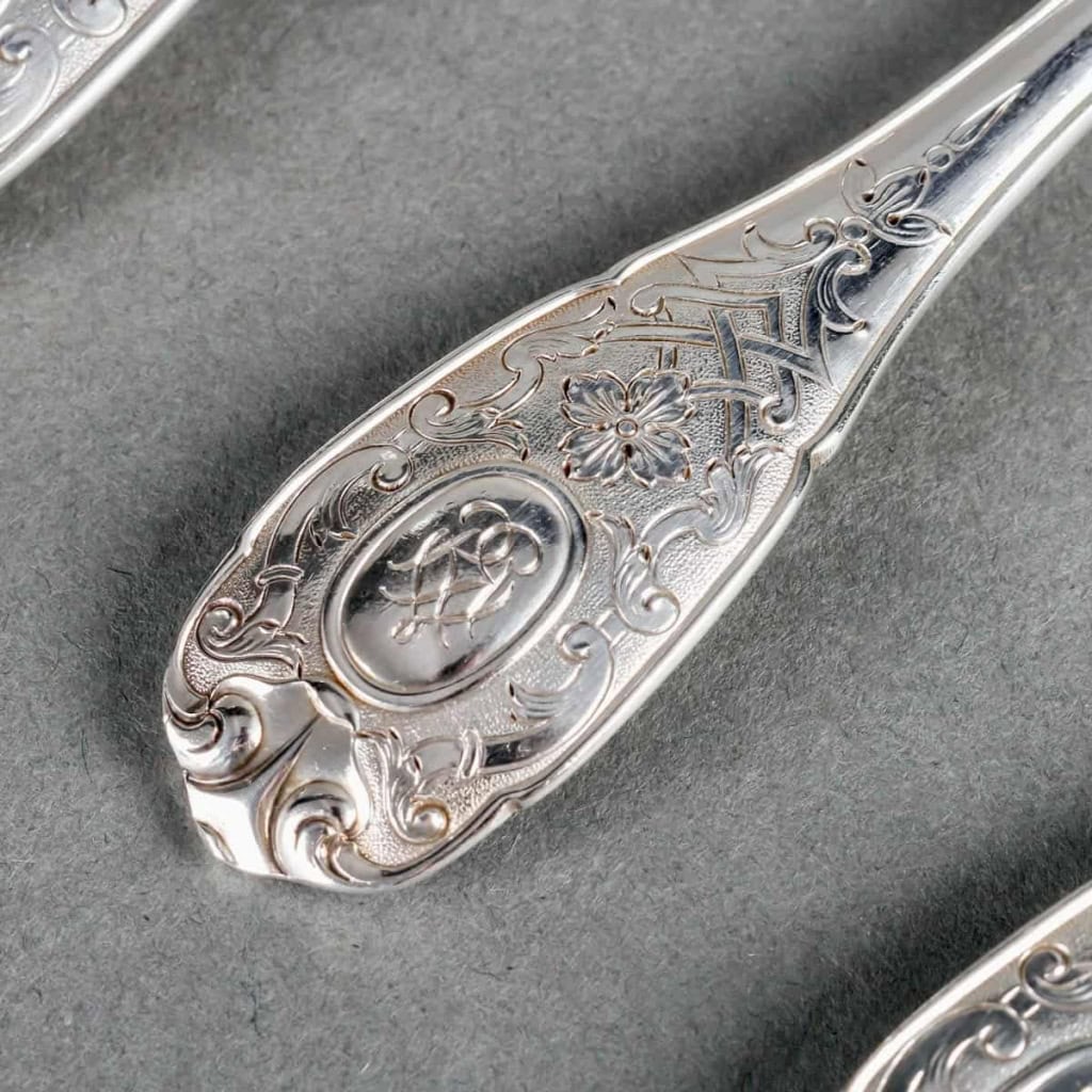 Ménagère « Elysée » argent massif et vermeil de PUIFORCAT | Biron Ménagère "Elysée" argent massif et vermeil de PUIFORCAT