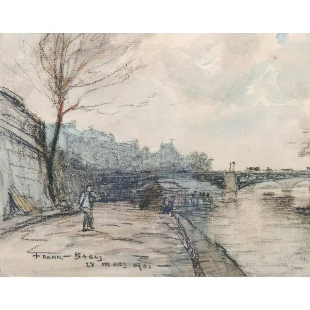 Frank Boggs, Paris, les quais de Seine, daté 1901 | Biron Frank Boggs, Paris, les quais de Seine, daté 1901
