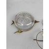 1970′ Nécessaire A Caviar Bronze Doré Et Cristal Avec Motif Esturgeon 13