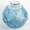 Vase « Nanking » verre blanc patiné bleu électrique de René LALIQUE | Biron Vase "Nanking" verre blanc patiné bleu électrique de René LALIQUE