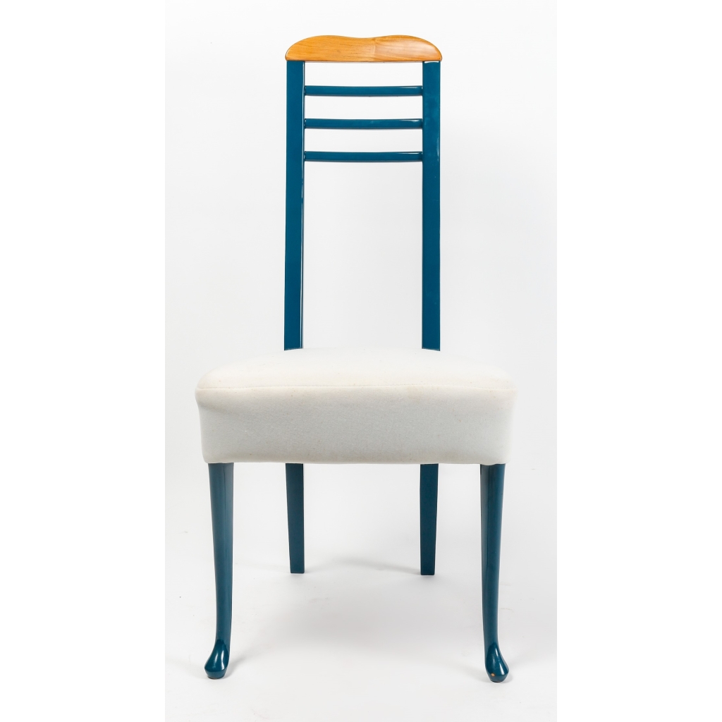 Suite de huit chaises de salle à manger, années 1980-90. | Biron Suite de huit chaises de salle à manger, années 1980-90.