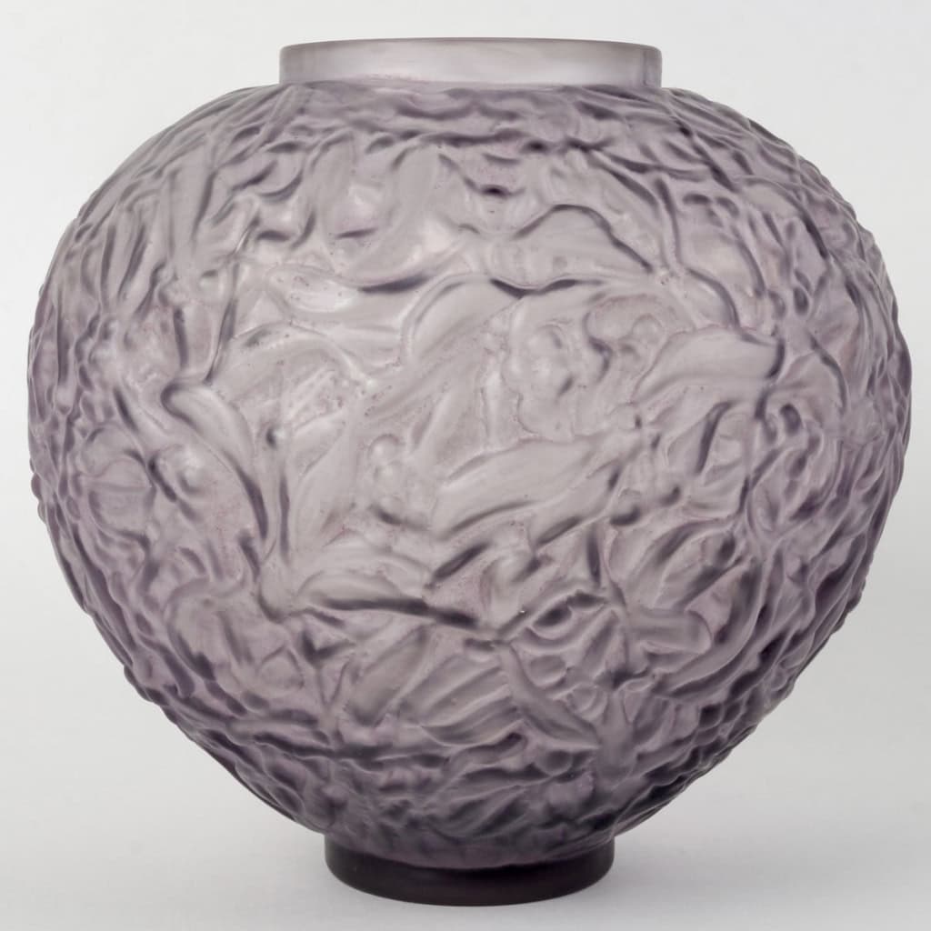 Vase « Gui » verre améthyste de René LALIQUE | Biron Vase "Gui" verre améthyste de René LALIQUE