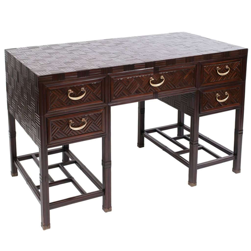 Bureau de campagne anglo-chinois en bambou des années 1960 | Biron ||