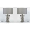 Paire de Lampes « Pan » cristal blanc patiné gris de Marc LALIQUE | Biron ||||||||
