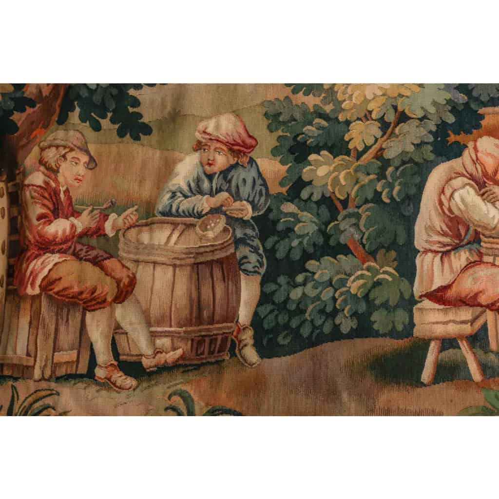 Tapisserie, scène de cabaret dans l’esprit du XVIIIème siècle | Biron Tapisserie, scène de cabaret dans l'esprit du XVIIIème siècle