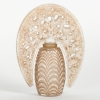 Flacon « Bouchon Fleurs de Pommiers » verre blanc patiné sépia de René LALIQUE | Biron Flacon « Bouchon Fleurs de Pommiers » verre blanc patiné sépia de René LALIQUE