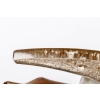 Flacon « Bouchon Fleurs de Pommiers » verre blanc patiné sépia de René LALIQUE | Biron Flacon « Bouchon Fleurs de Pommiers » verre blanc patiné sépia de René LALIQUE