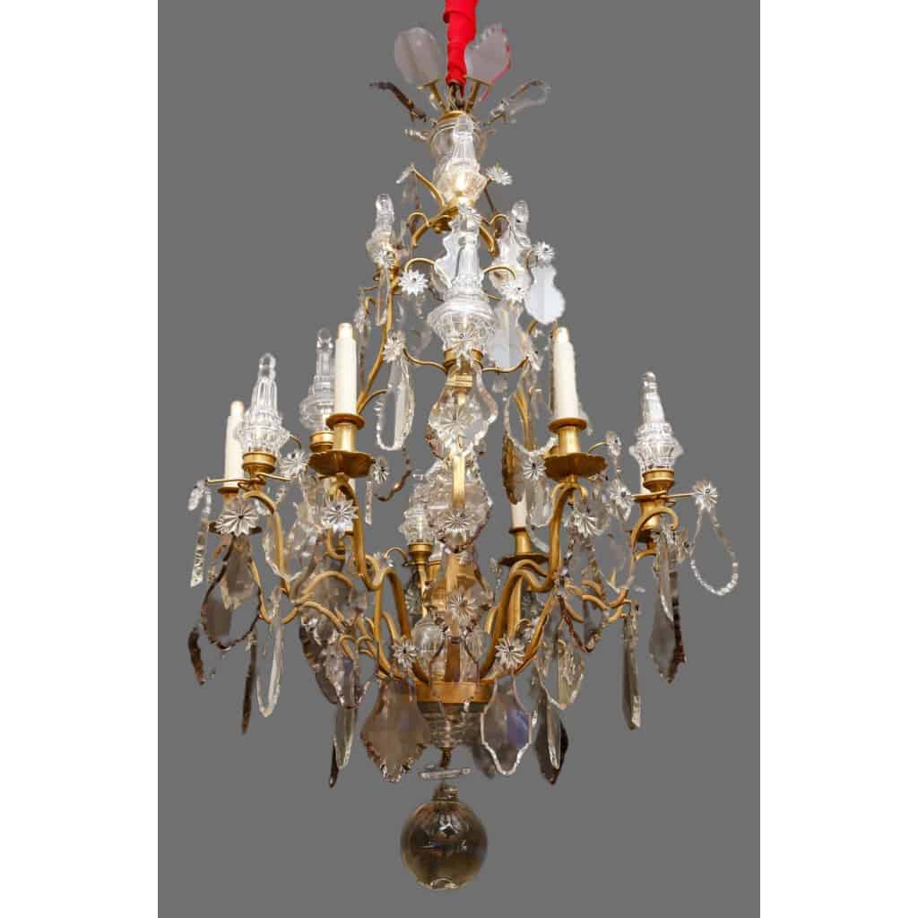 Grand lustre en cristal et bronze, circa 1880 | Biron |||||||